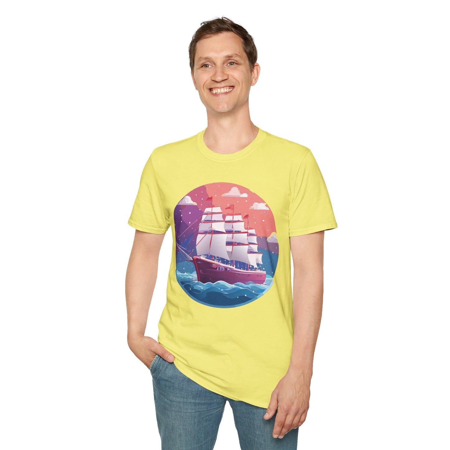 Unisex Gildan Softstyle 64000 T Shirt Ship Frigate Vessel Tee For Maritime Enthusiasts