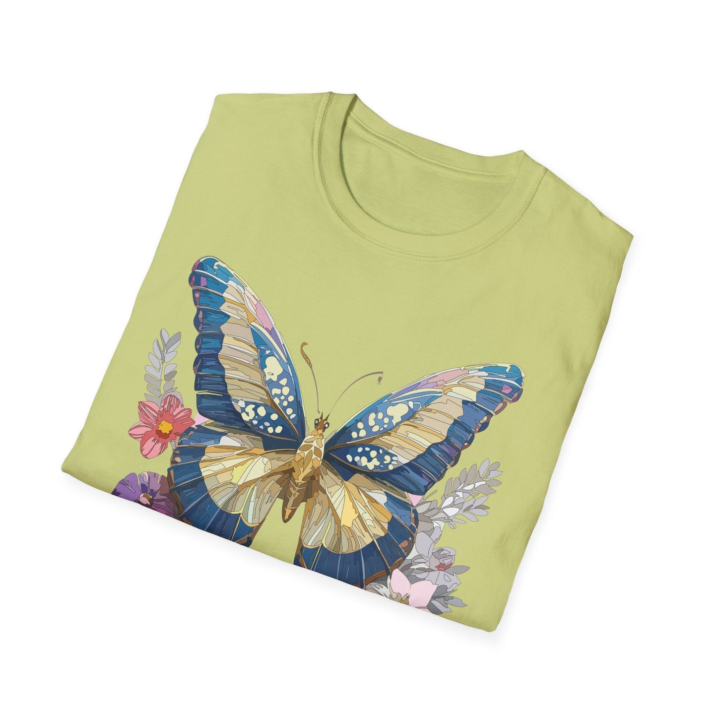 Butterfly Unisex Short Sleeve Tee Shirt Gildan Softstyle 64000 Monarch Design Graphic Tee