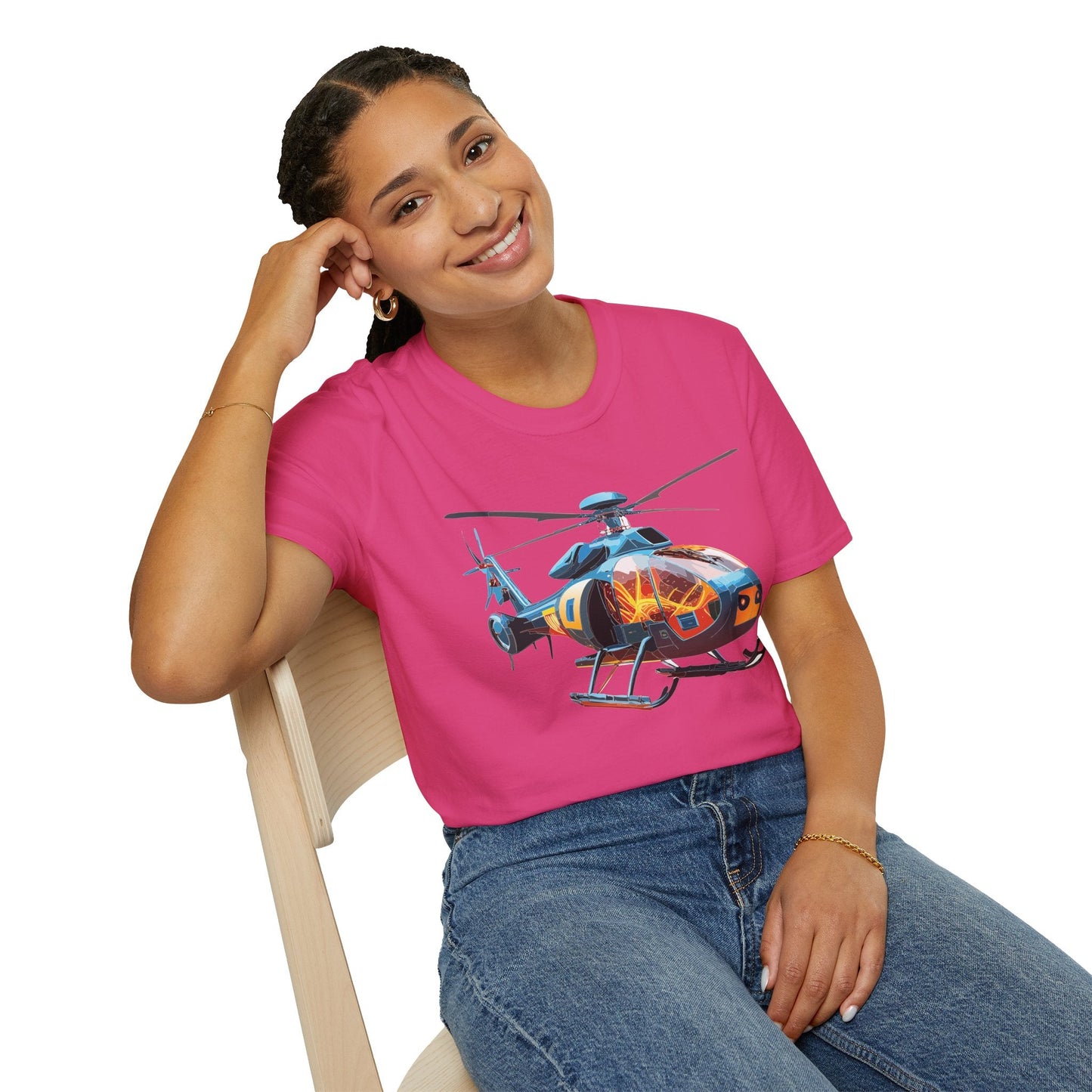 Chopper Helicopter Graphic Unisex Cotton Softstyle Short Sleeve Tee 2