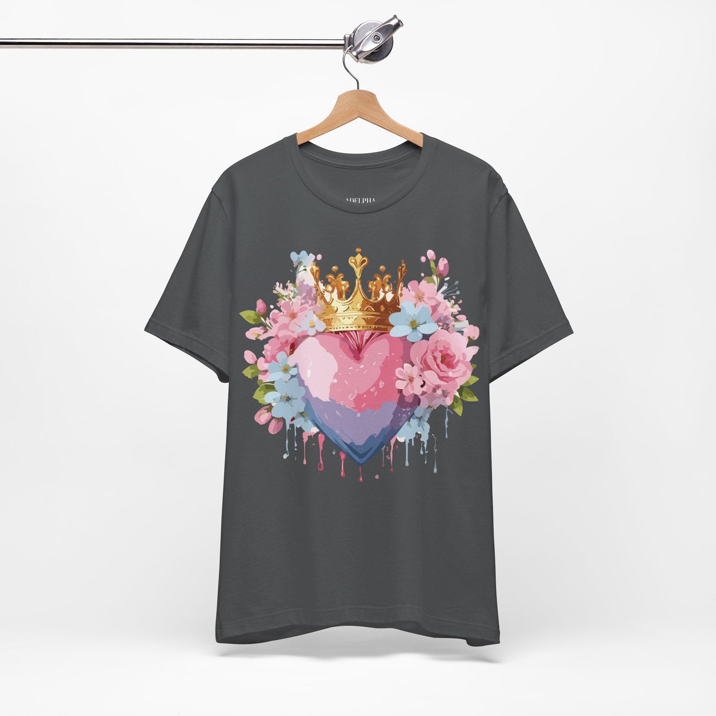 Valentine Day Graphic Unisex 100 Cotton Vintage Artwork with Love and Flower Design Tee 18