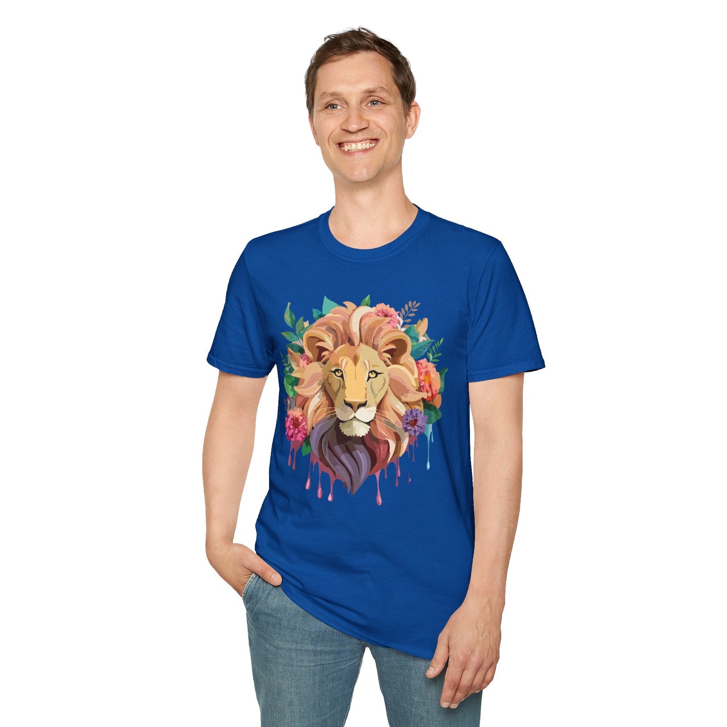 Lion Shirt Unisex Softstyle Tee 100 Percent Ring Spun Cotton Animal Print