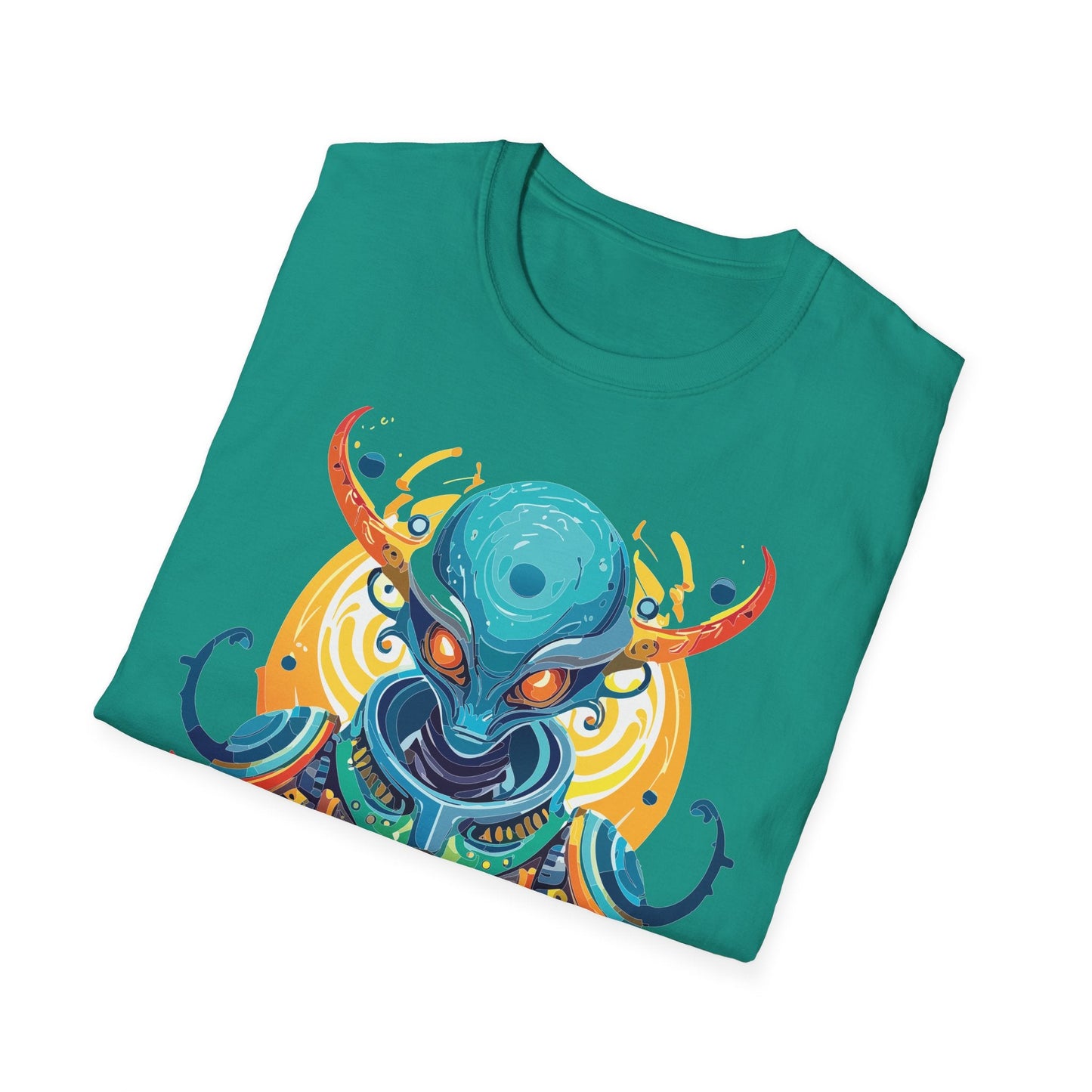 Alien T Shirt Cosmos Shirt Unisex Short Sleeve Tee With Alien Art Design Ring Spun Cotton