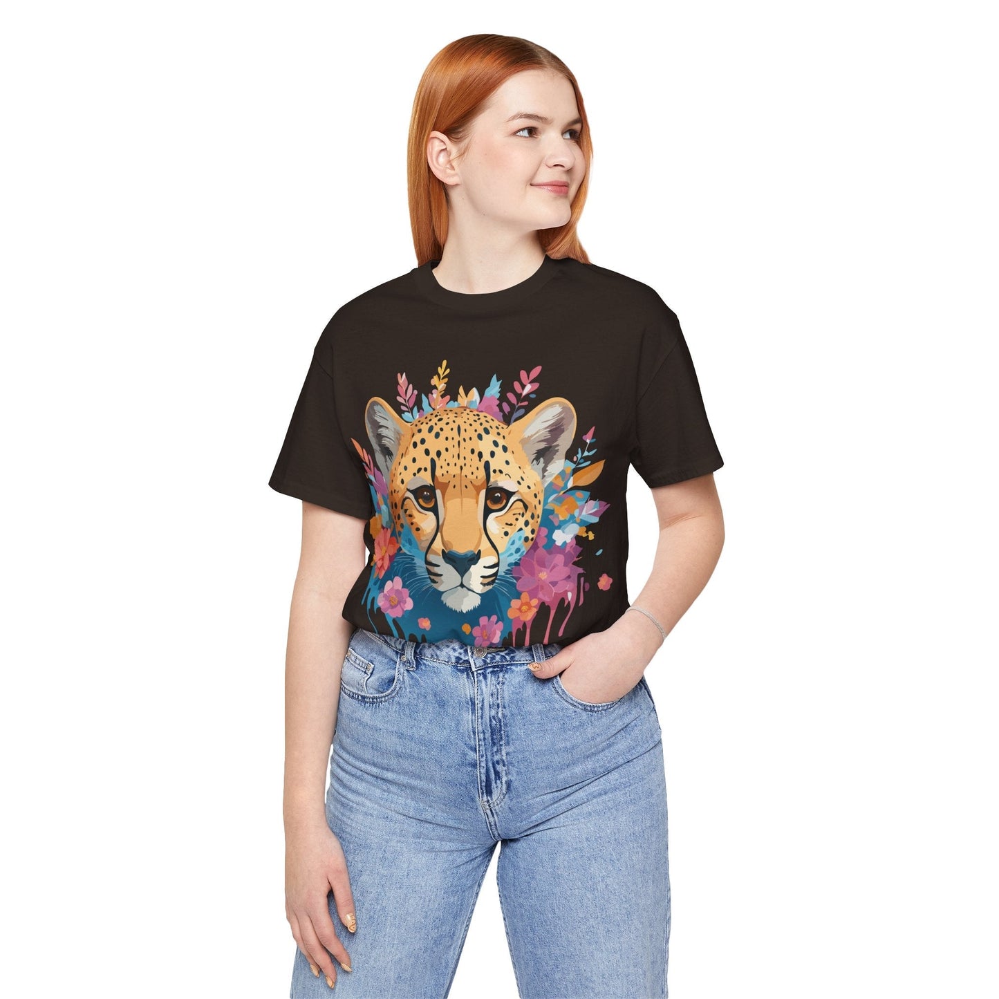 Adelpha Cheetah Graphic Tee Unisex Vintage Inspired Artwork Short Sleeve Jersey