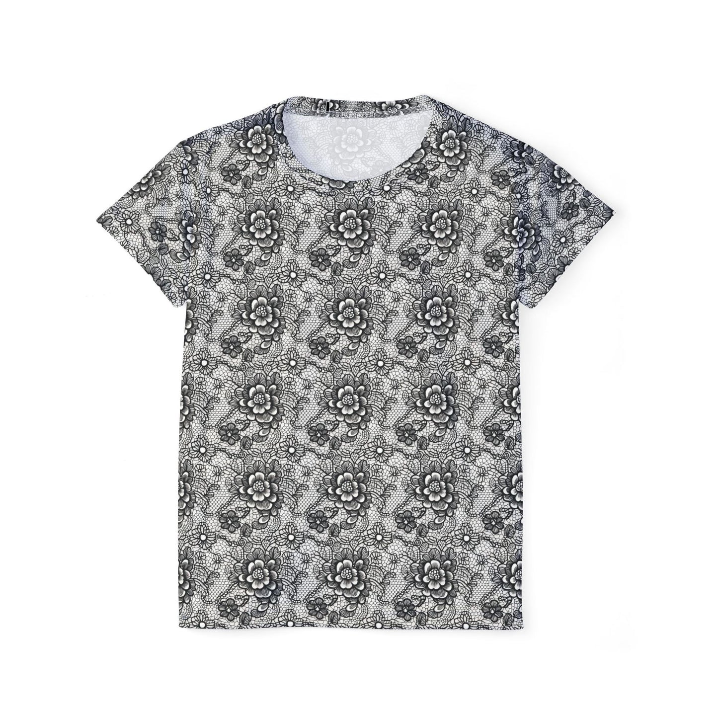 Women Poly T-Shirt with Lace Print 5