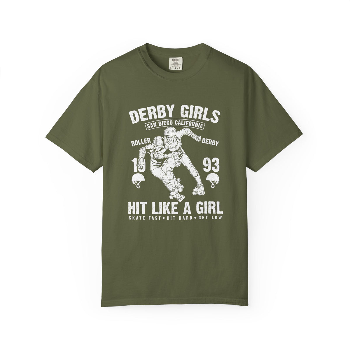 Derby-Girls Roller San Diego California Unisex Comfort Colors Garment-Dyed Heavyweight 100 Cotton Art Design T-Shirt w92