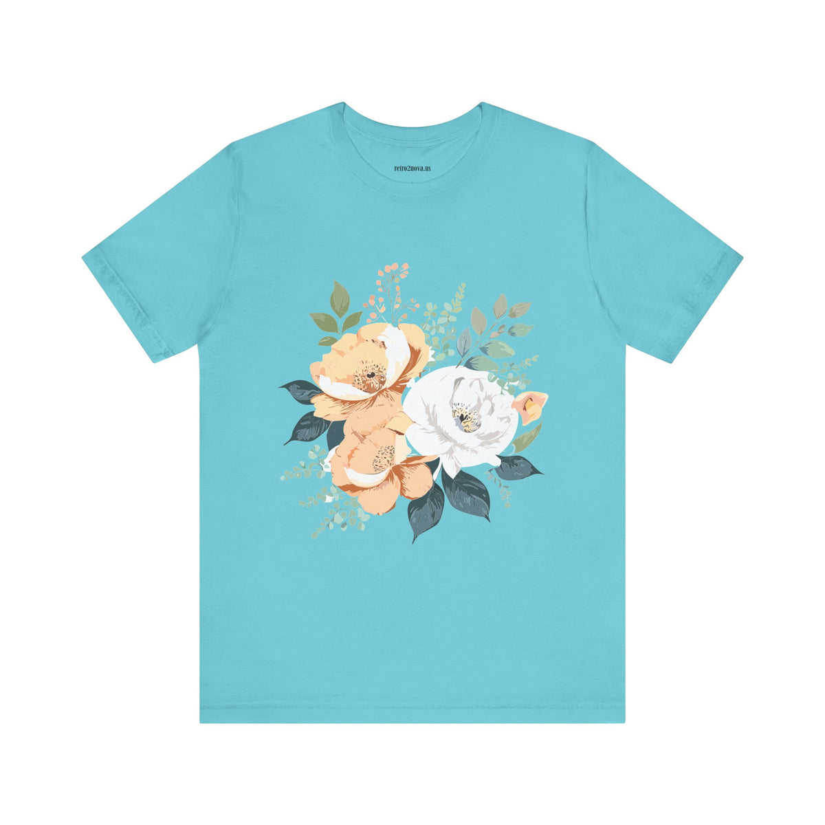Floral Graphic Unisex Cotton Bella+Canvas Tee with Flowers Design ab14