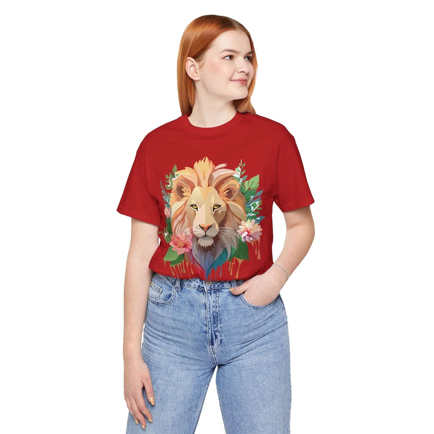 Lion Graphic Unisex 100 Cotton Vintage Animal Artwork Tee 8