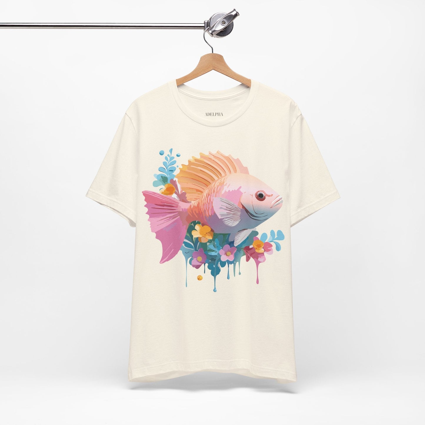 Adelpha Fish Shirt Unisex Graphic Tee With Vintage Inspired Artwork Short Sleeve