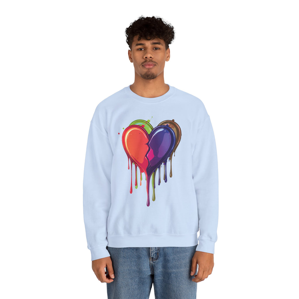 Double Bleeding Heart Sweatshirt, Big Heart Sweatshirt, Love Sweatshirt, Valentine's Day Sweatshirt, Heart Sweatshirt 119