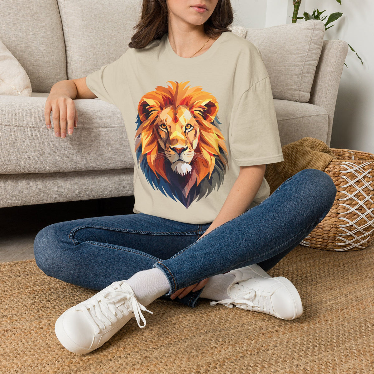 Colorful Geometric Lion T-Shirt | Lion Head Tee