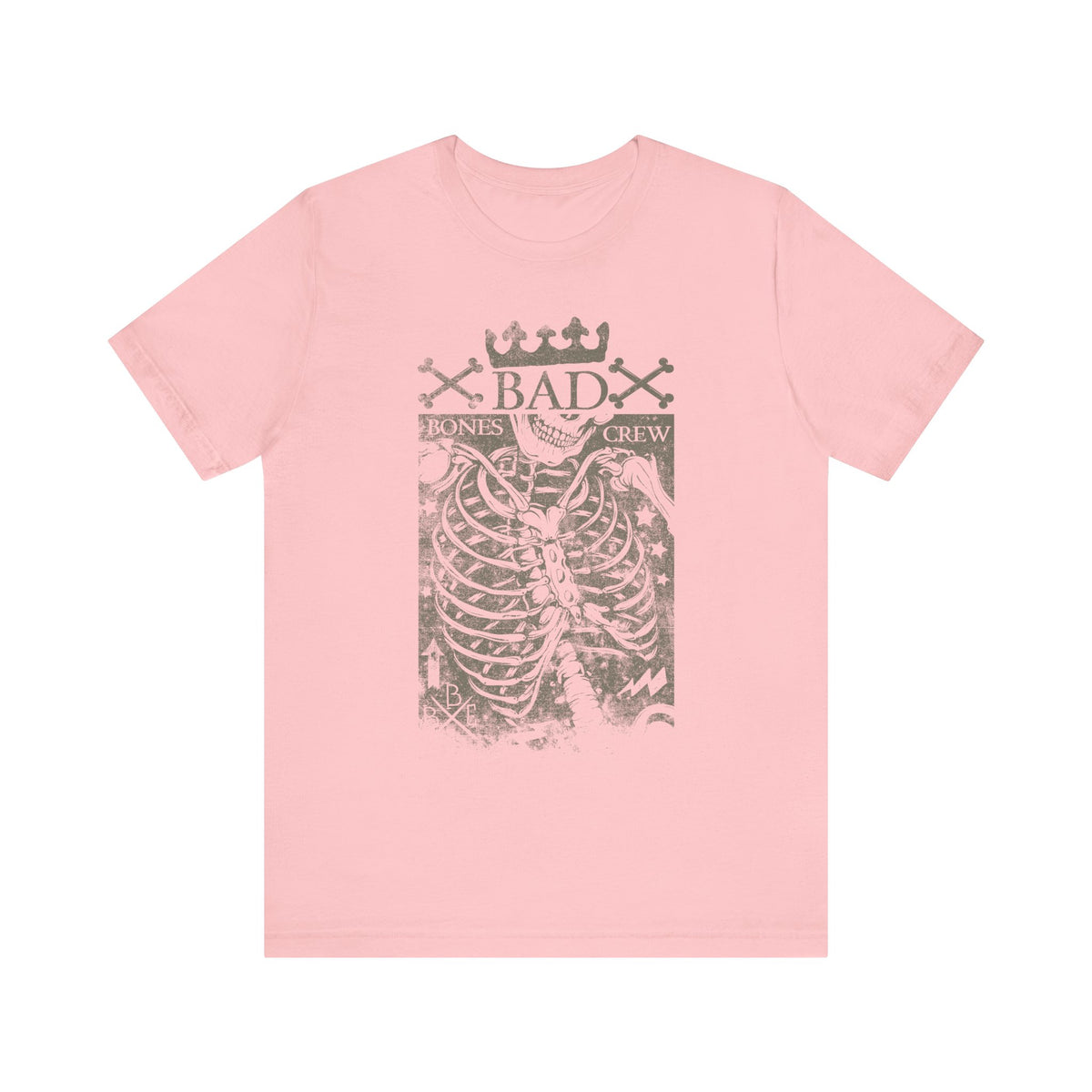 Skeleton Ribcage Tee Bones Crew Graphic Unisex Cotton Shirt A-10
