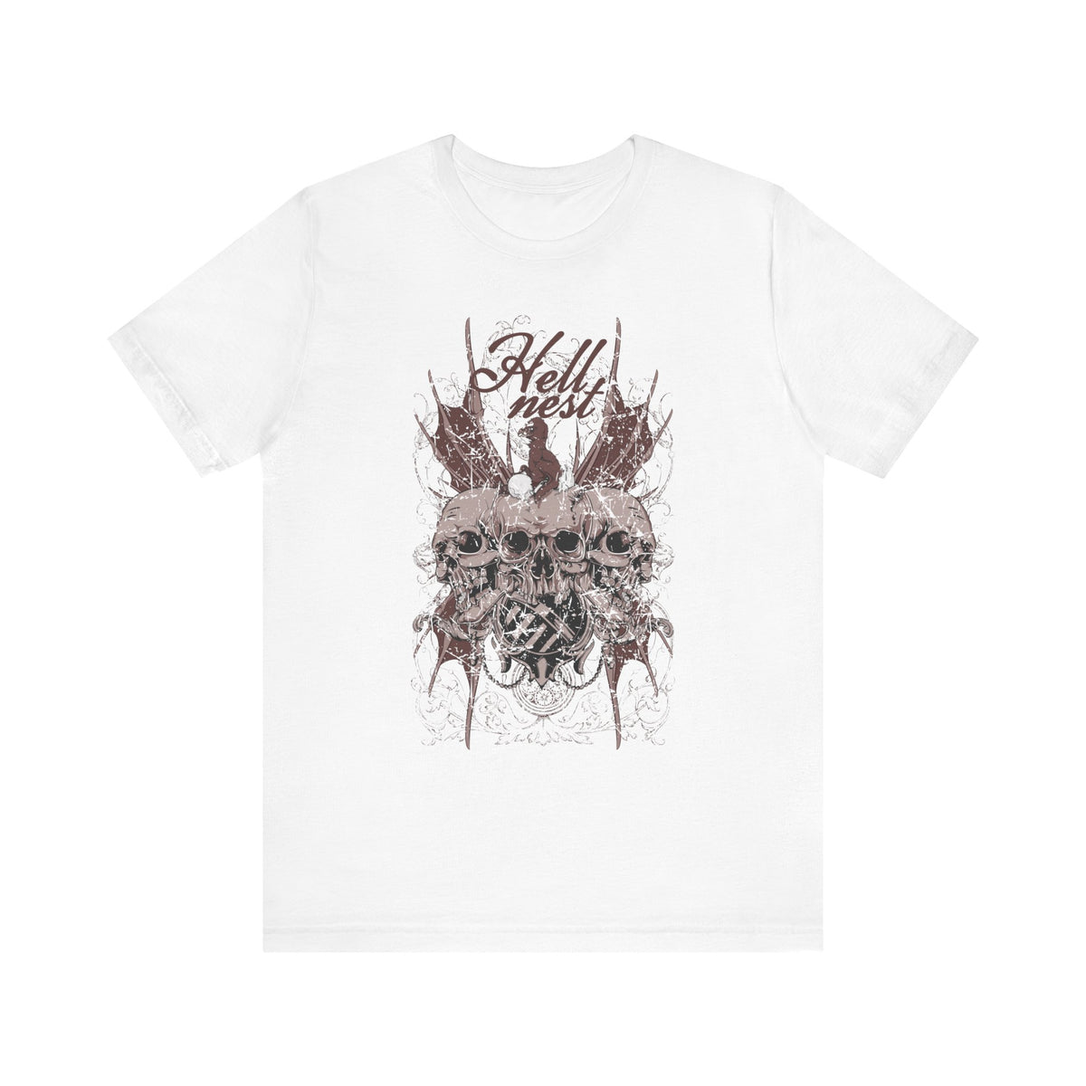 Skull Cluster graphic tee Gothic skulls grunge floral design