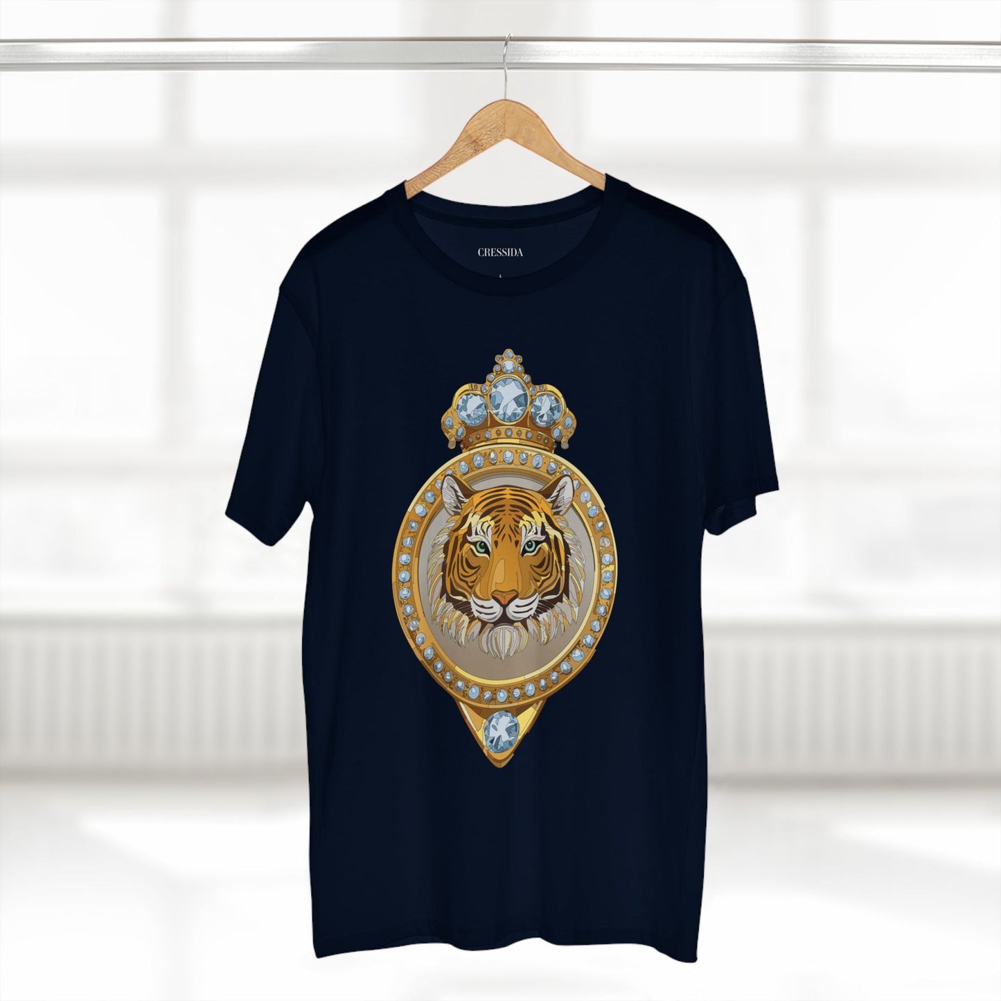 Tiger Graphic Unisex 100 Cotton Tee With Unique Animal Golden Medallion Art Design 2
