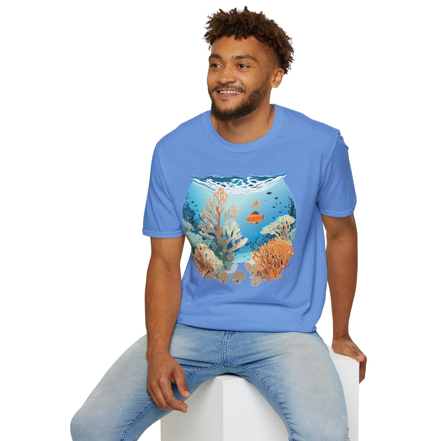 Ocean Tee Shirt Unisex Gildan Softstyle Cotton Tee Shirt 64000 Lightweight Breathable Comfort