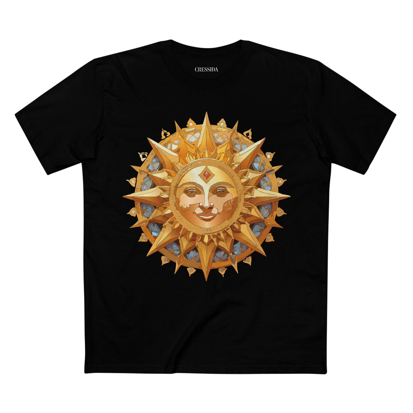 Gold Sun Graphic Unisex 100 Cotton T-Shirt with Golden Art Design 18