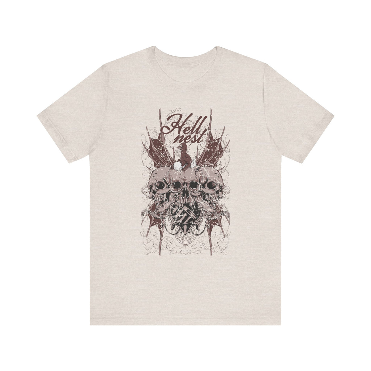 Skull Cluster graphic tee Gothic skulls grunge floral design