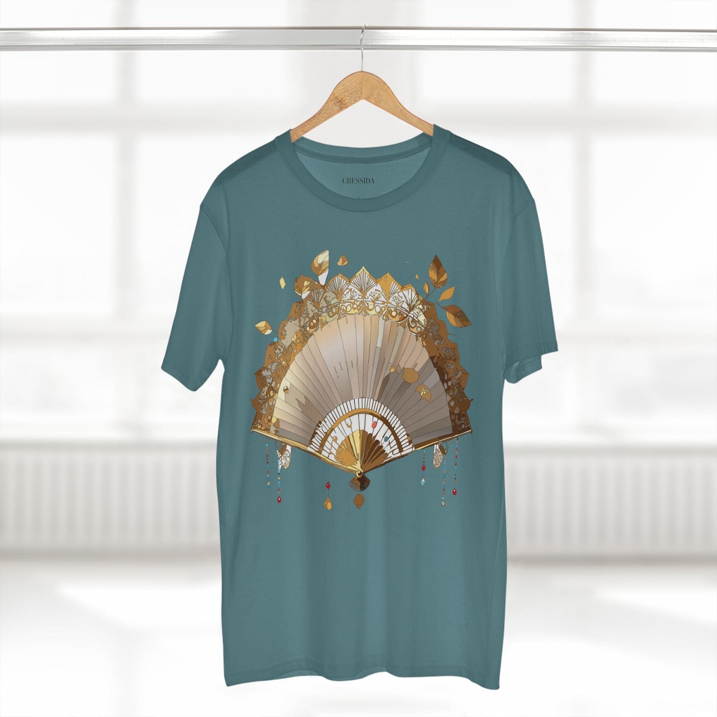 Antique Fan Graphic Design T-Shirt Unisex 100 Cotton Floral Carnival Artwork Tee 12