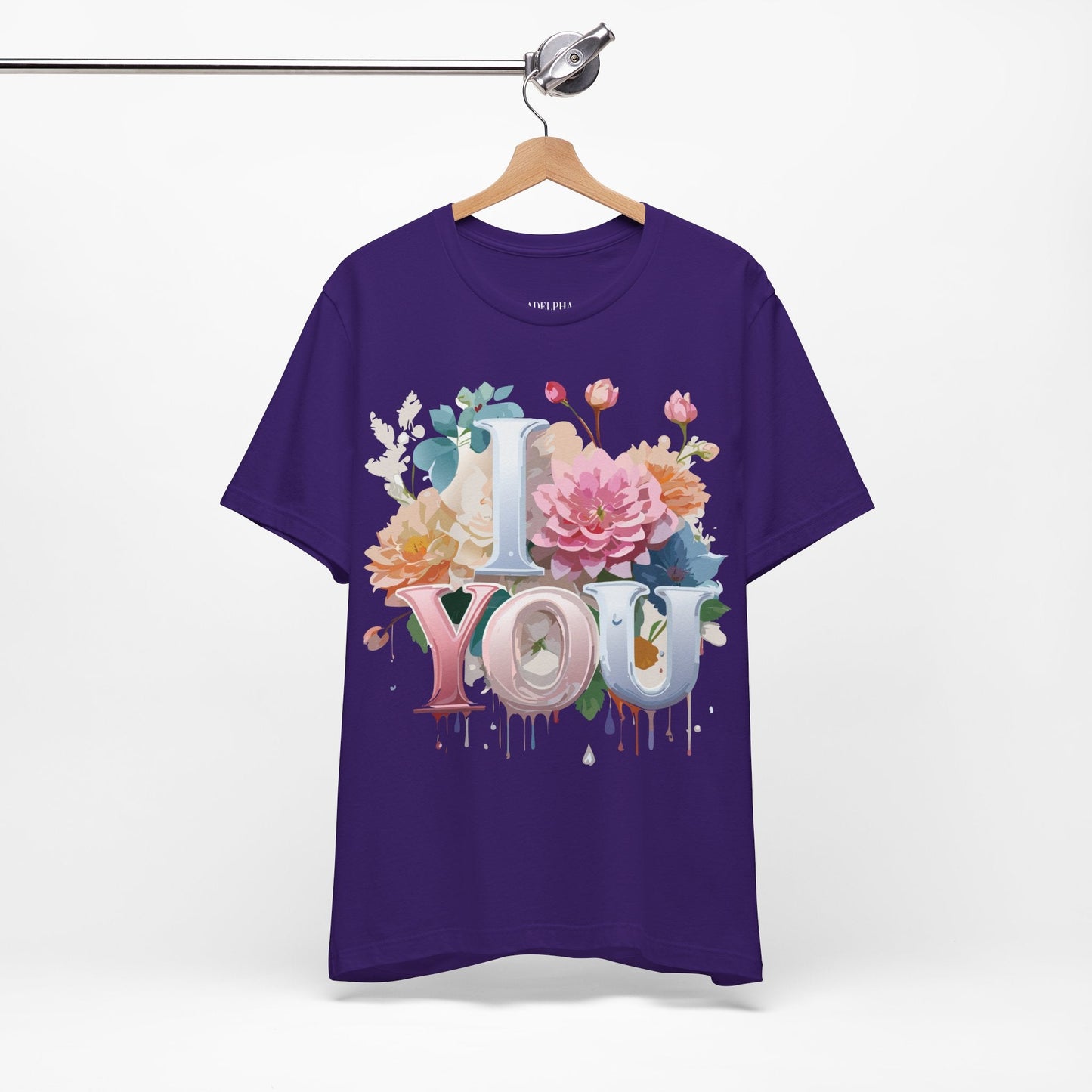 Valentine Day Graphic Unisex 100 Cotton Vintage Artwork with Love and Flower Design Tee 1