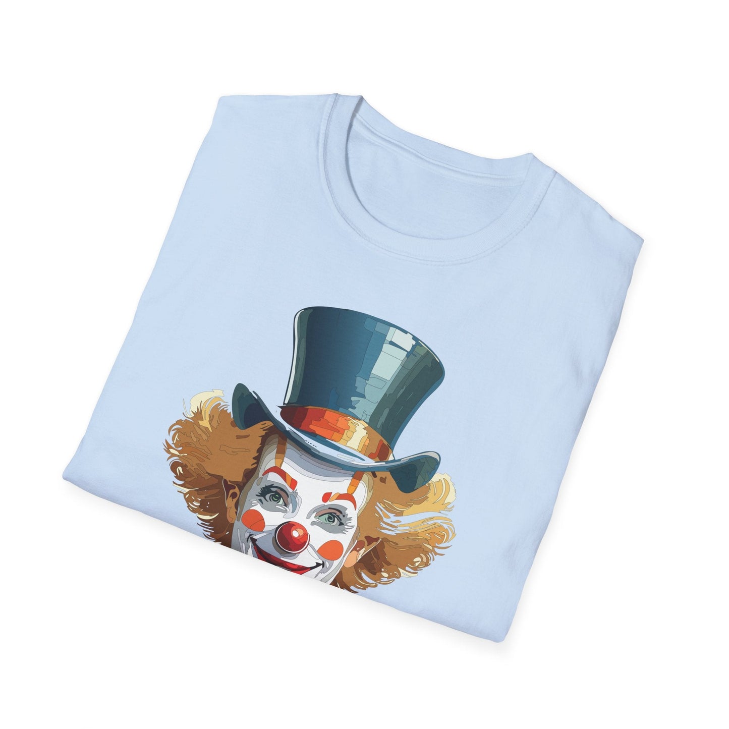 Funny Clown Shirt Unisex T Shirt Circus Style Tee With Scary Man Artwork Gildan 64000