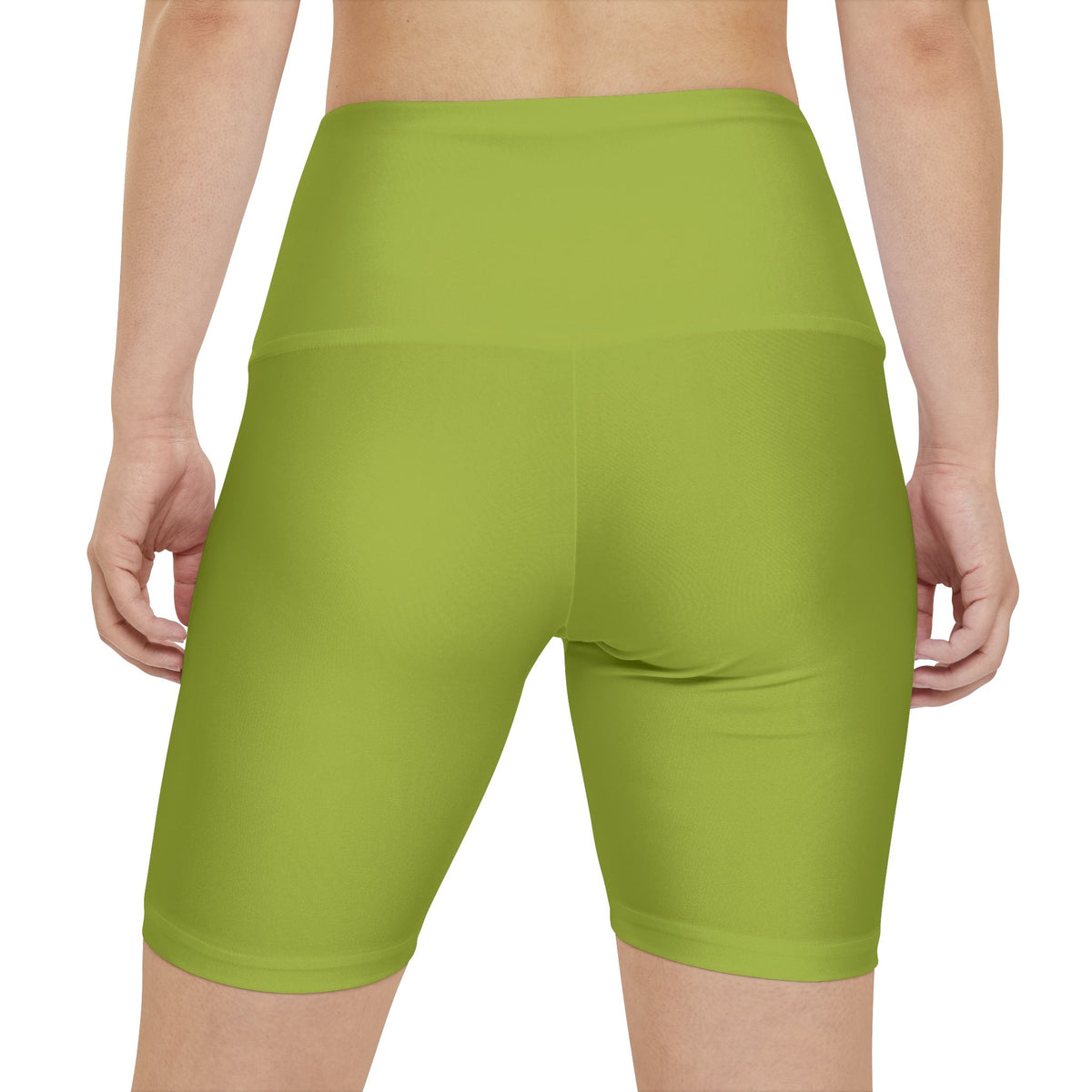 Lime Green Women's Lime High-Waist Workout Shorts — Lightweight Active Bike Shorts