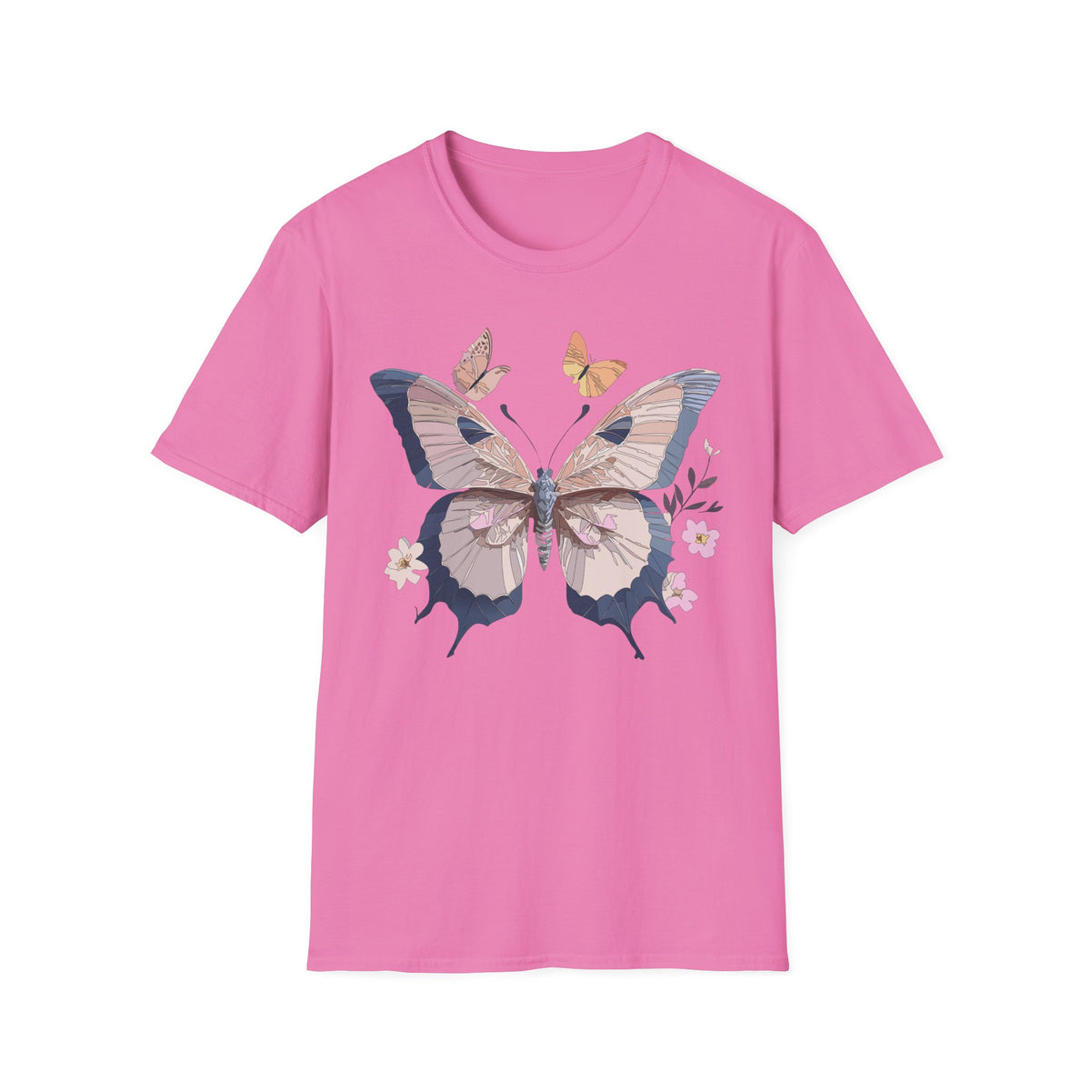 Pastel Butterfly Floral Wings Graphic Design Unisex 100 Cotton Gildan T-Shirt