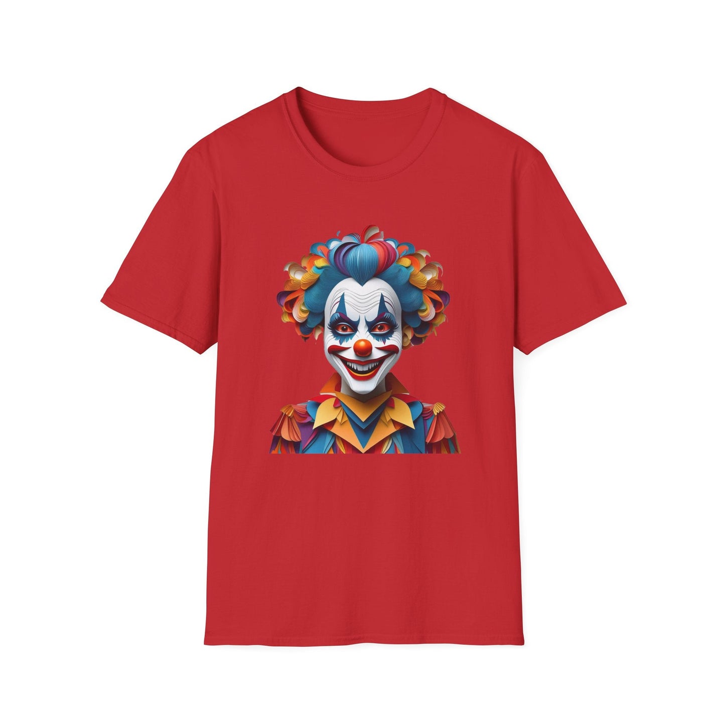 Clown Shirt Unisex T Shirt Short Sleeve Funny Man Circus Tee Gildan Softstyle 64000