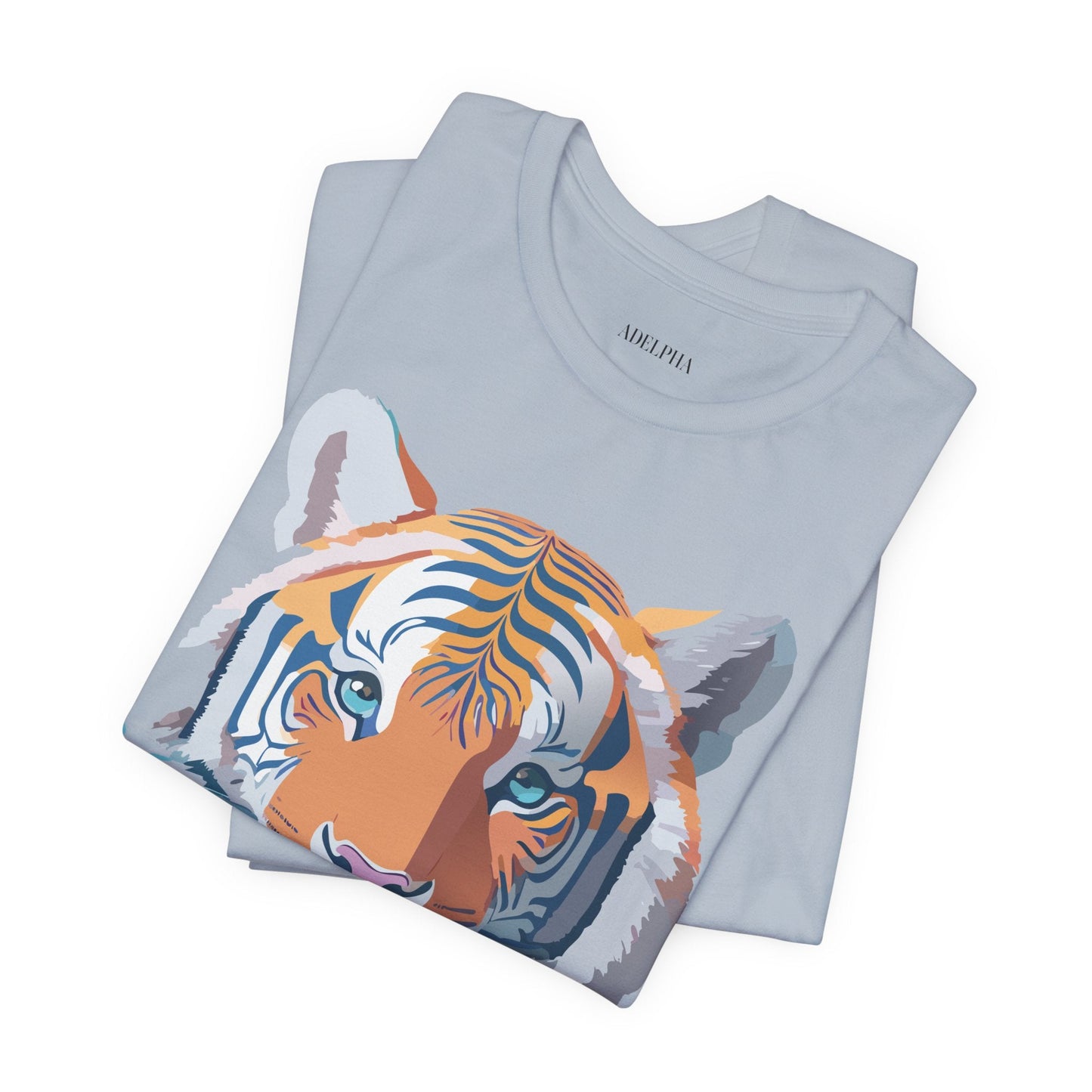 Tiger Graphic Tee Unisex Short Sleeve Shirt With Vintage Inspired Adelpha Artwork