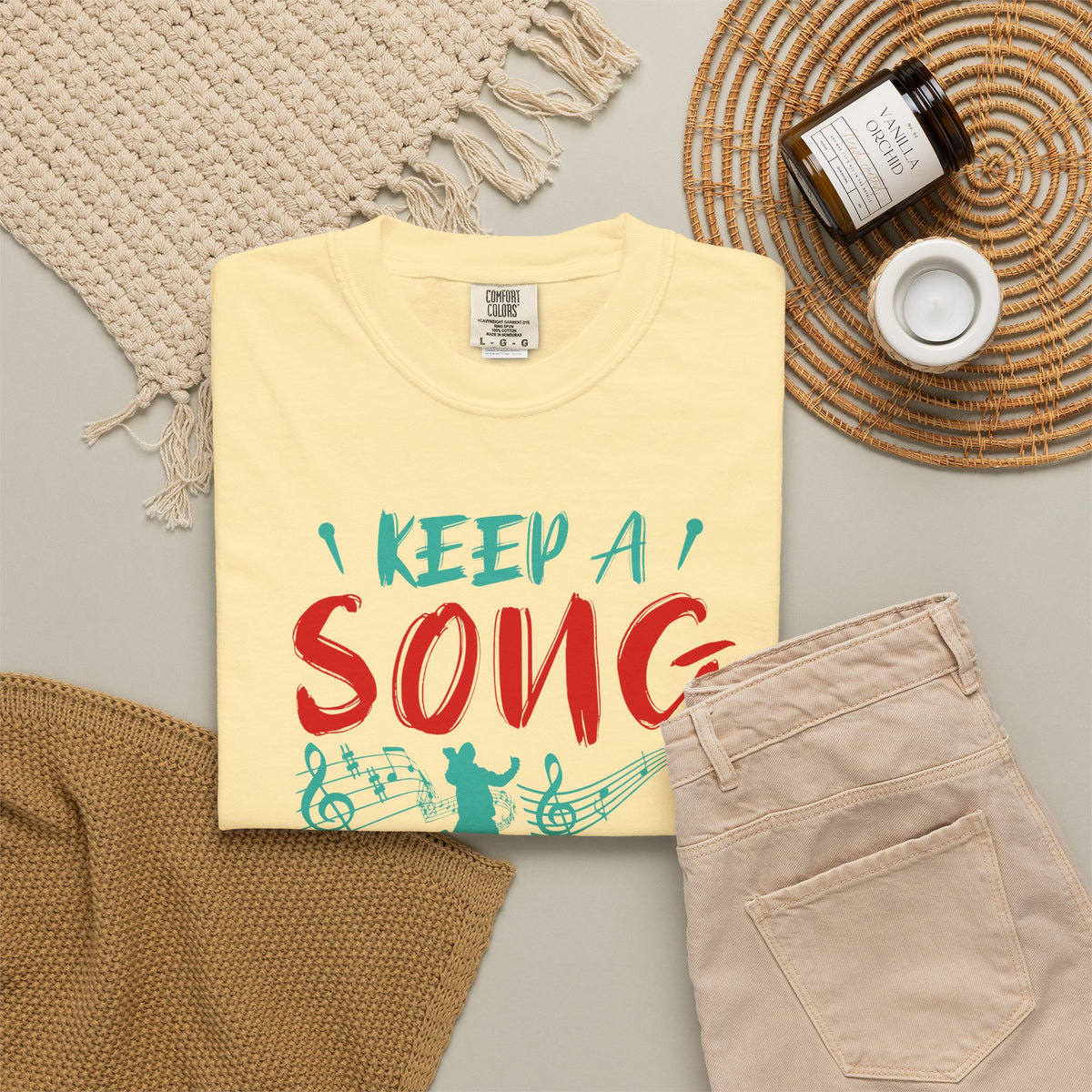 I Keep a Song in Your Heart T-Shirt Music Note Silhouettes Unisex Cotton Tee 037