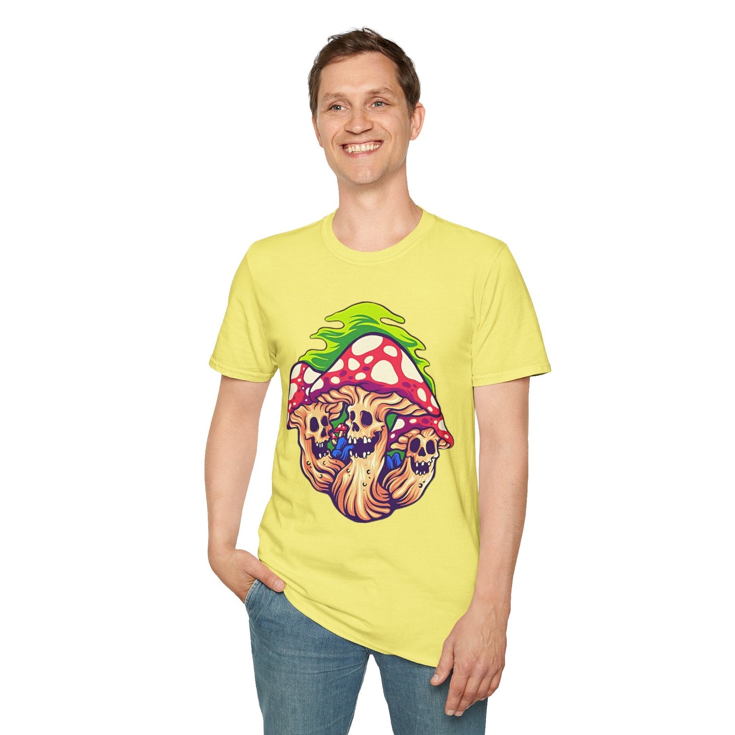 Mashroom Tee Shirt Unisex Softstyle Gildan 64000 Cotton With Funny Mashroom Design