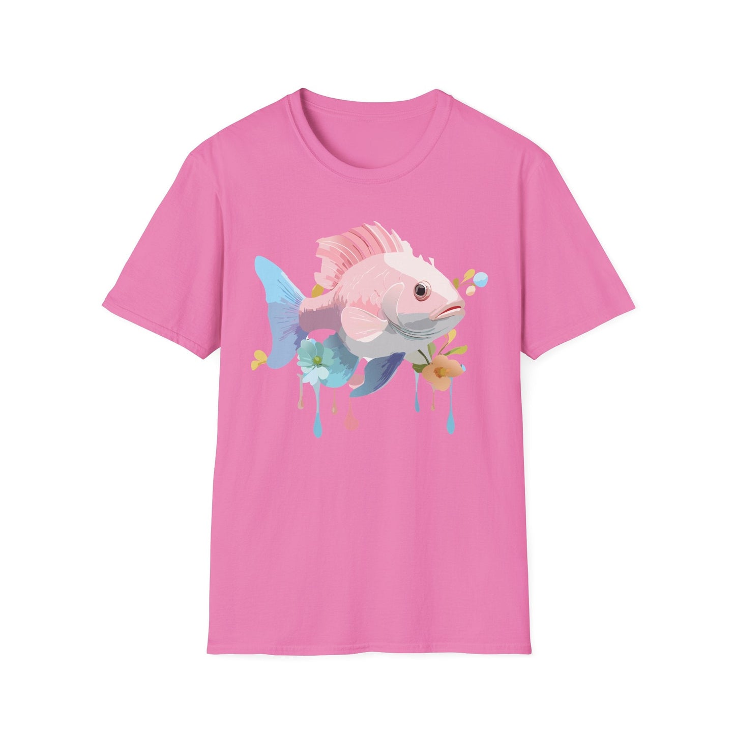 Fish Art Design Shirt Unisex Graphic Tee With Fish Illustration Gildan Softstyle 64000