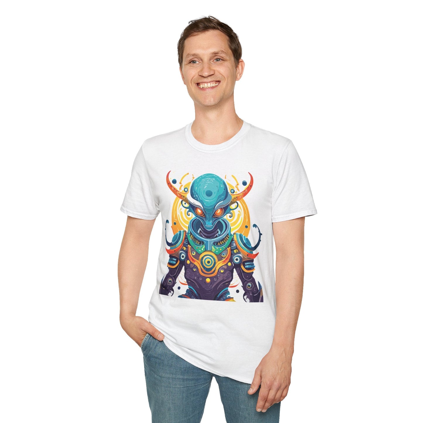 Alien T Shirt Cosmos Shirt Unisex Short Sleeve Tee With Alien Art Design Ring Spun Cotton
