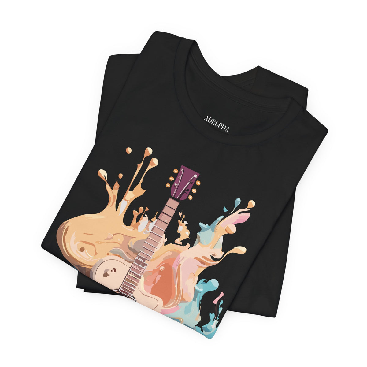 Music Graphic Unisex Cotton Bella+Canvas Tee with Art Design n176