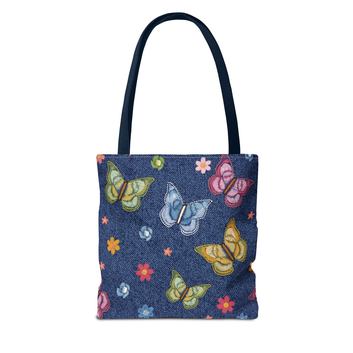 Denim Fabric Imitation Print Unisex Canvas Bag Poly Spun 3 Sizes Tote Bag 166