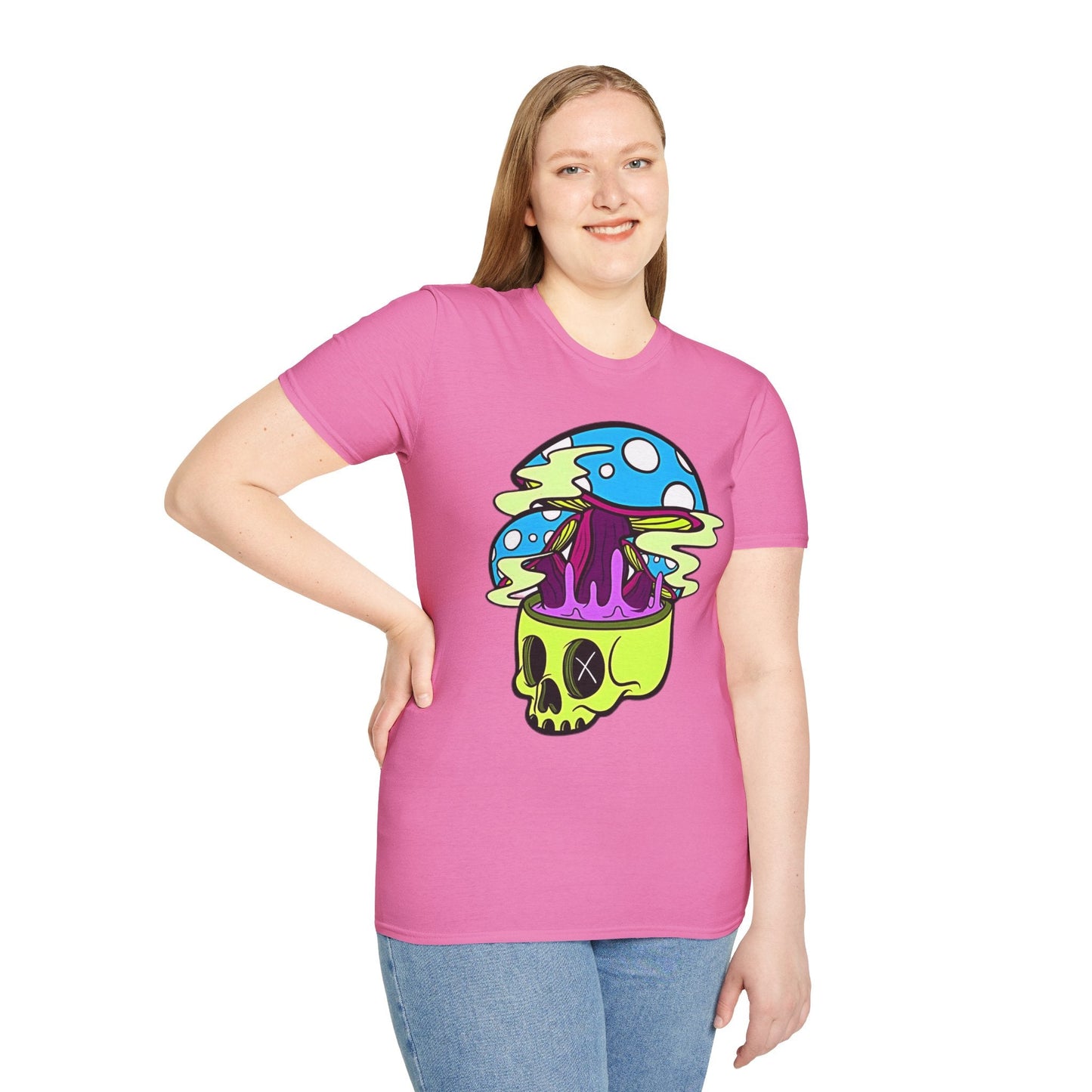 Skull Tee Shirt Unisex Skeleton Shirt With Art Design Gildan Softstyle Cotton Tee