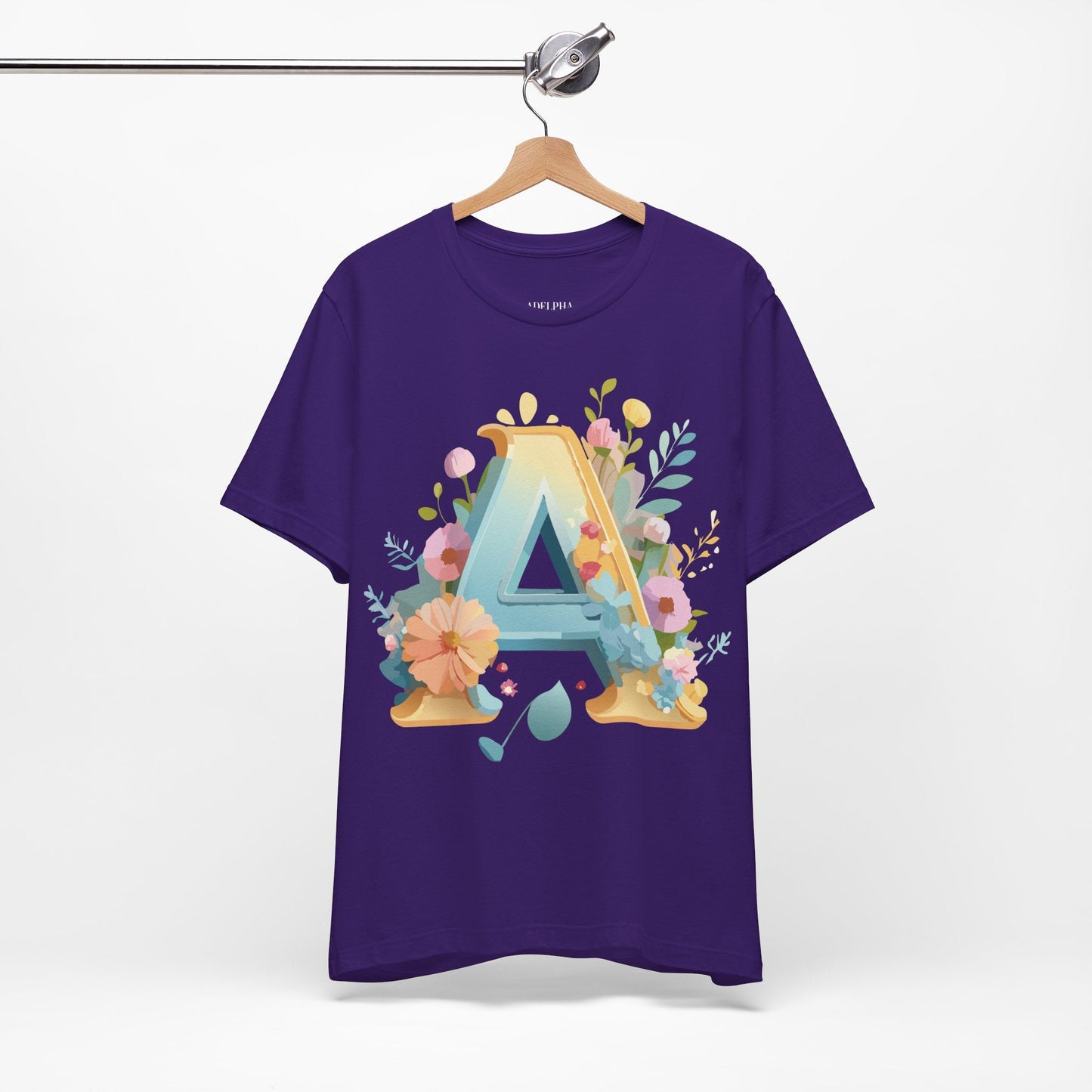 Letter A Shirt Graphic Tee Unisex Jersey Short Sleeve Adelpha Vintage Inspired Art Design