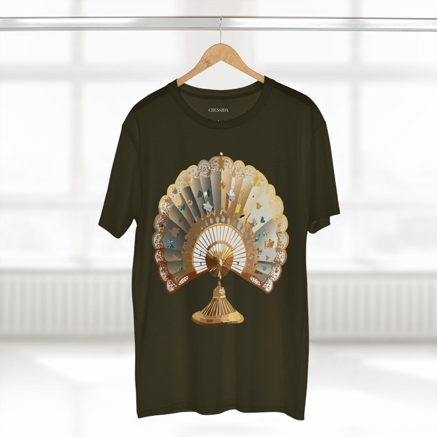 Antique Fan Graphic Design T-Shirt Unisex 100 Cotton Floral Carnival Artwork Tee 22