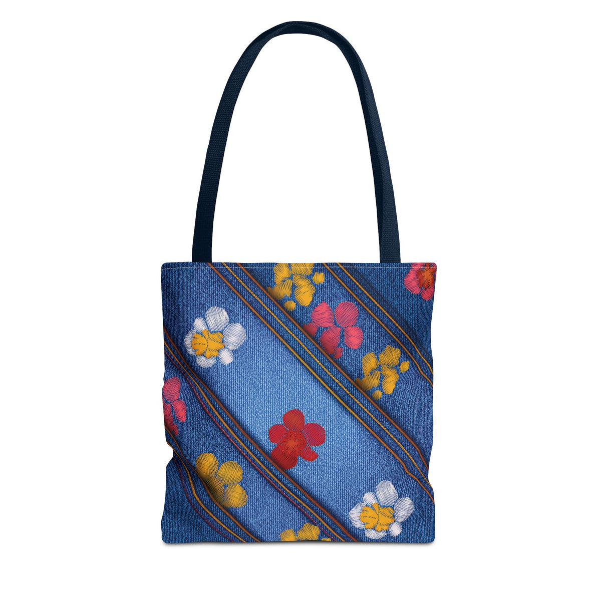 Denim Fabric Imitation Print Unisex Canvas Bag Poly Spun 3 Sizes Tote Bag 135