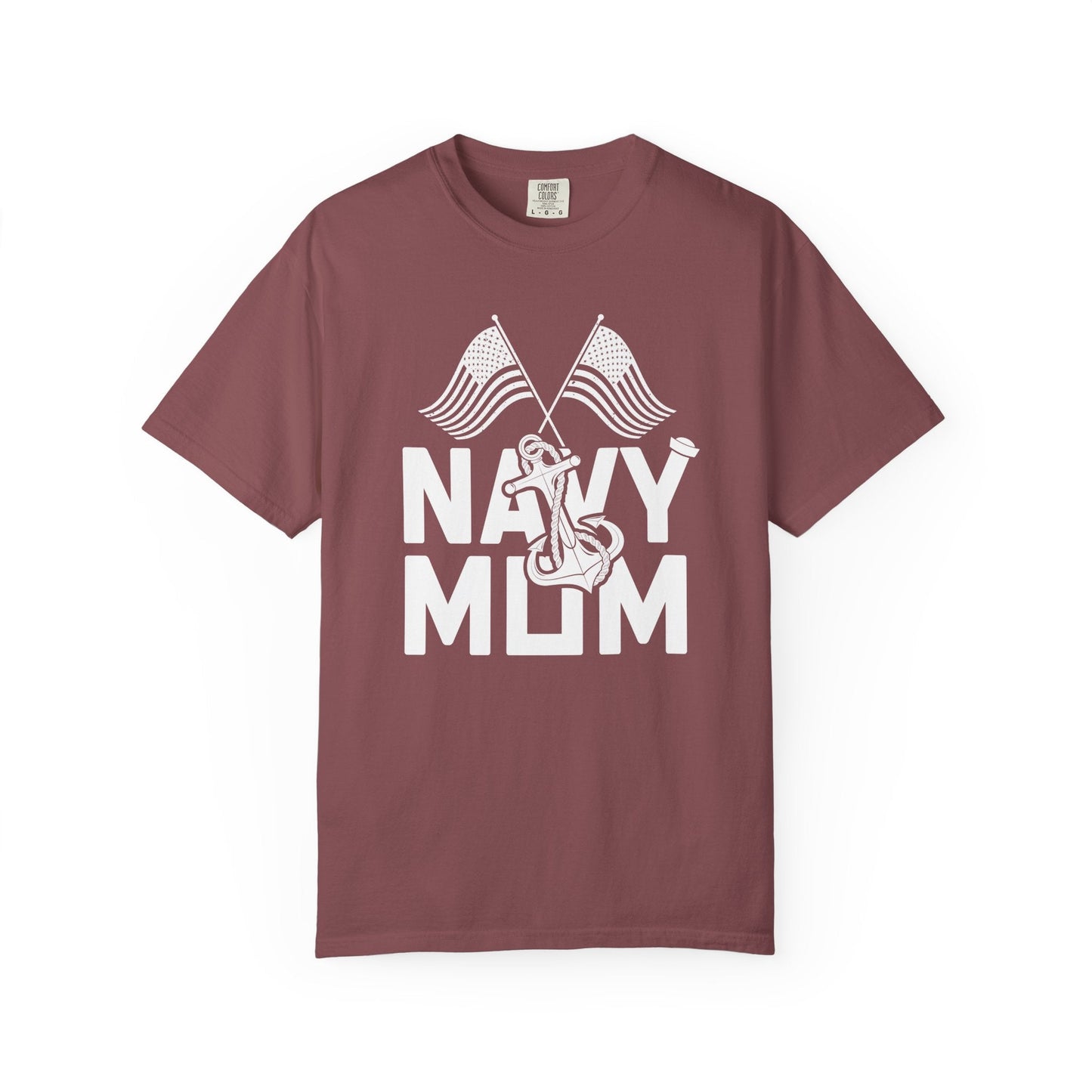 Navy Mom T-shirt Mother's Day Mama Tee Unisex Comfort Colors Garment-Dyed Cotton h20