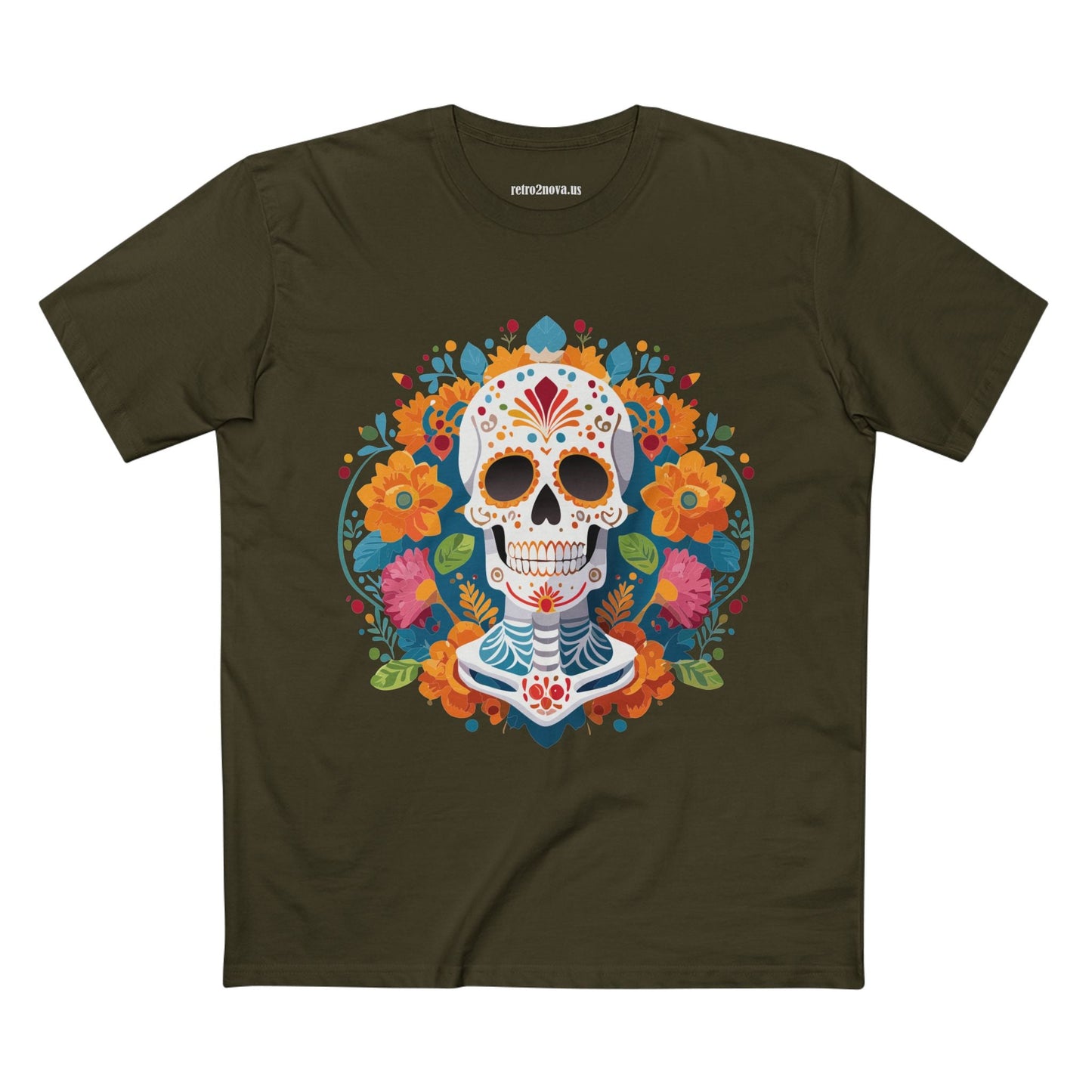 Skull Shirt Unisex Skeleton Tee Premium Cotton Staple With Original Art Design Retro2Nova