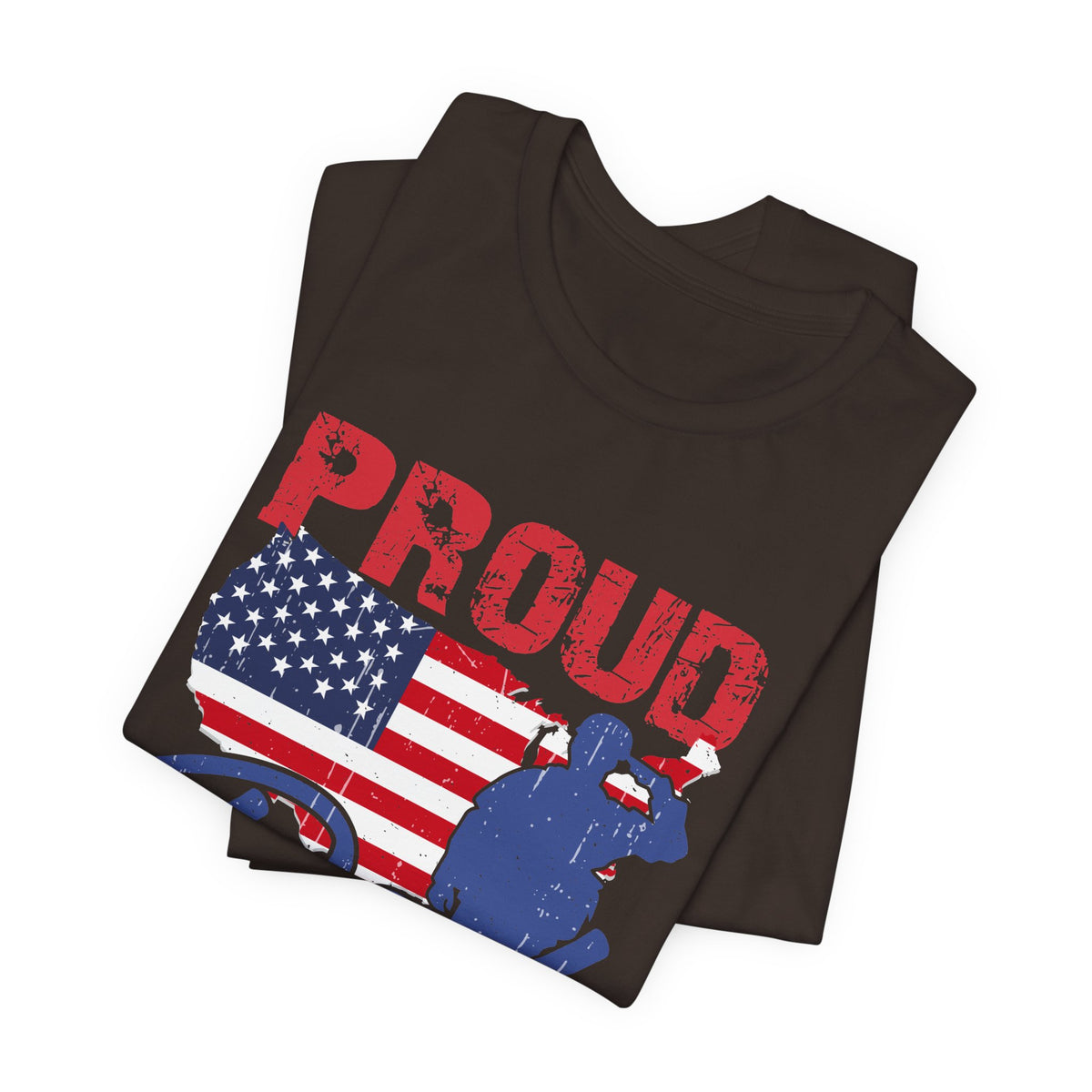 Proud Dad of a Veteran T-Shirt American Flag Veteran Dad Unisex Cotton Tee v9