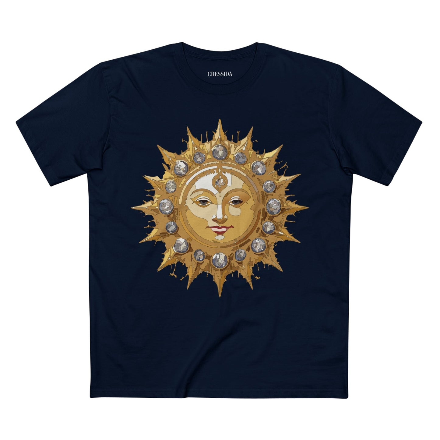 Gold Sun Graphic Unisex 100 Cotton T-Shirt with Golden Art Design 2