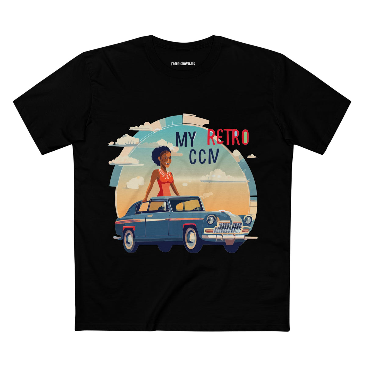 Retro Car Vintage Graphic Tee Staple Unisex 100 Cotton Tee Shirt - RC-14