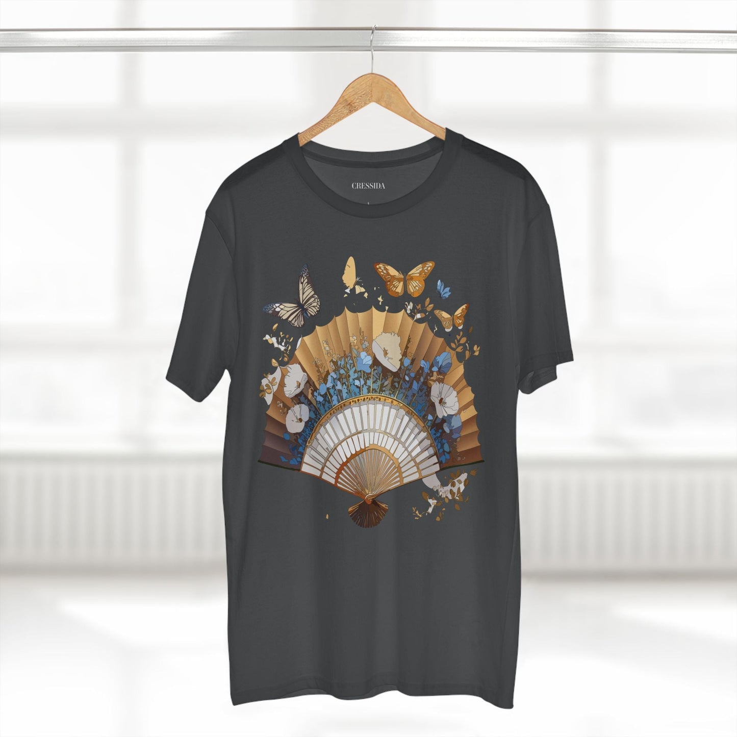 Antique Fan Graphic Design T-Shirt Unisex 100 Cotton Floral Carnival Artwork Tee 1
