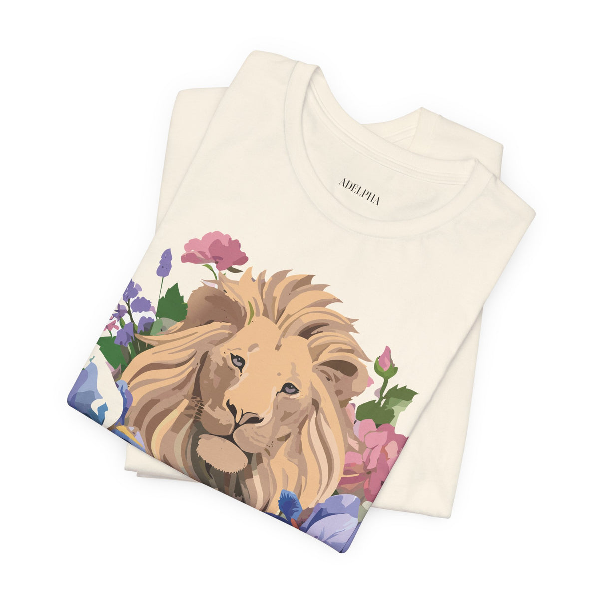 Lion Graphic Unisex Cotton Bella+Canvas Tee with Art Animal Design e318