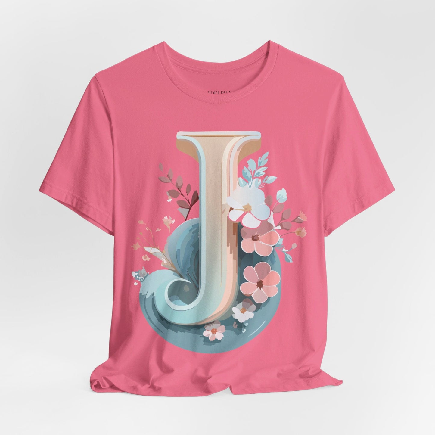 Letter J Shirt Graphic Tee For Unisex Style By Adelpha Vintage Inspired Art Tee Design