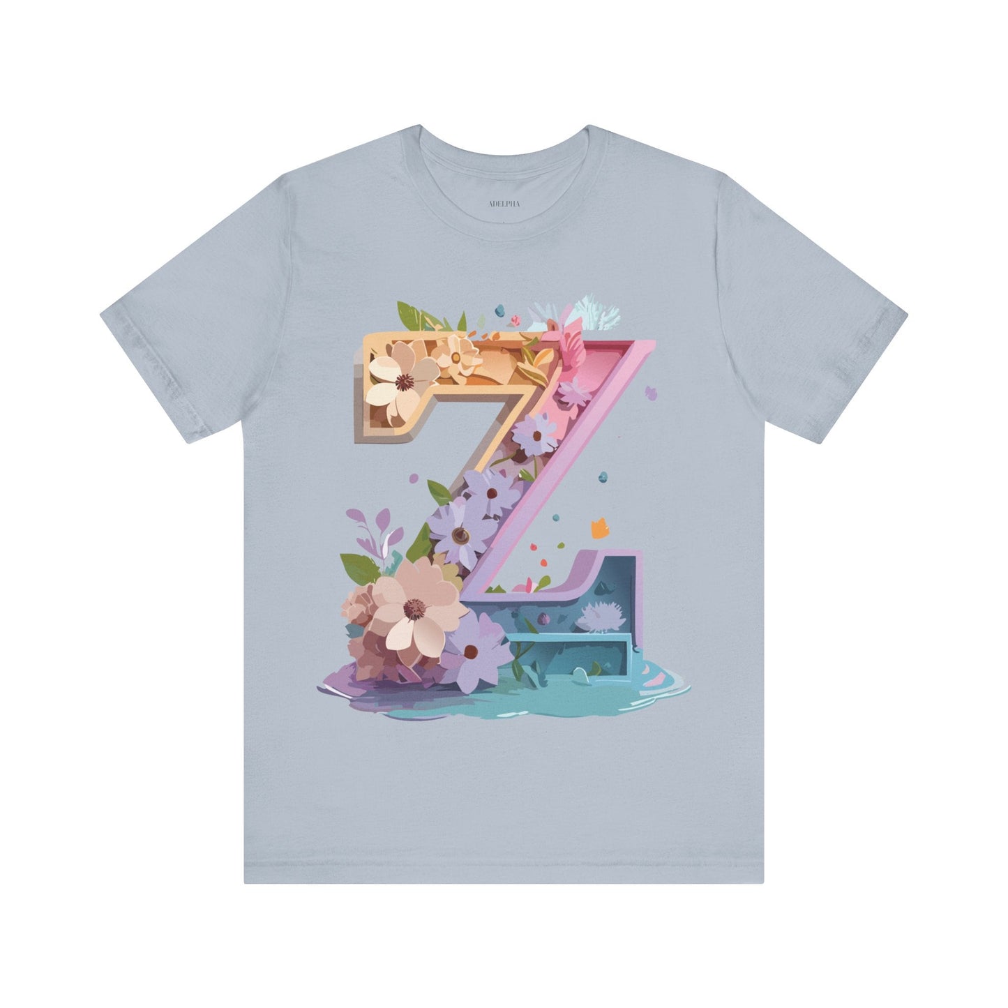 Letter Z Shirt Unisex Graphic Tee By Adelpha Vintage Inspired Jersey Short Sleeve