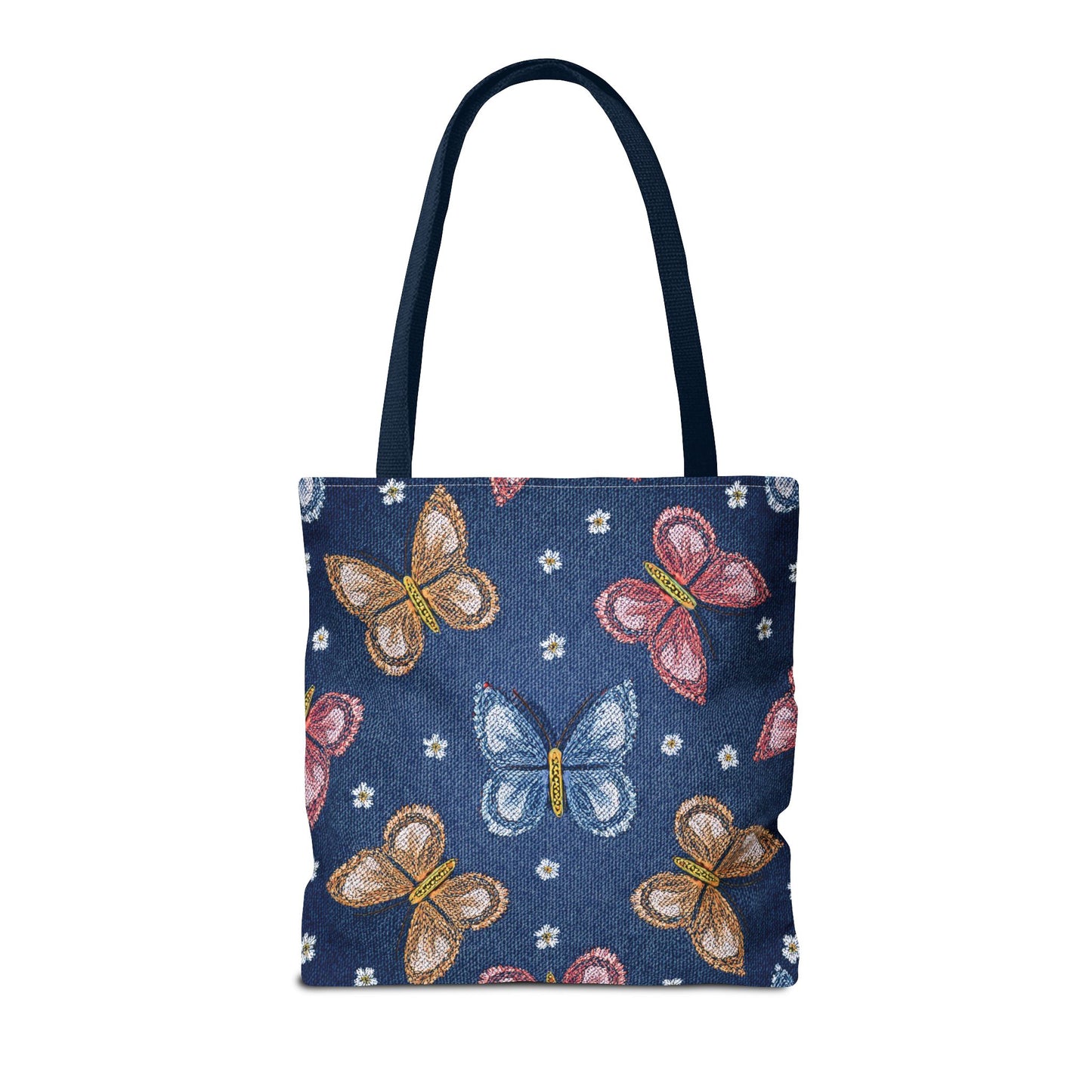 Denim Fabric Imitation Print Unisex Canvas Bag Poly Spun 3 Sizes Tote Bag 171