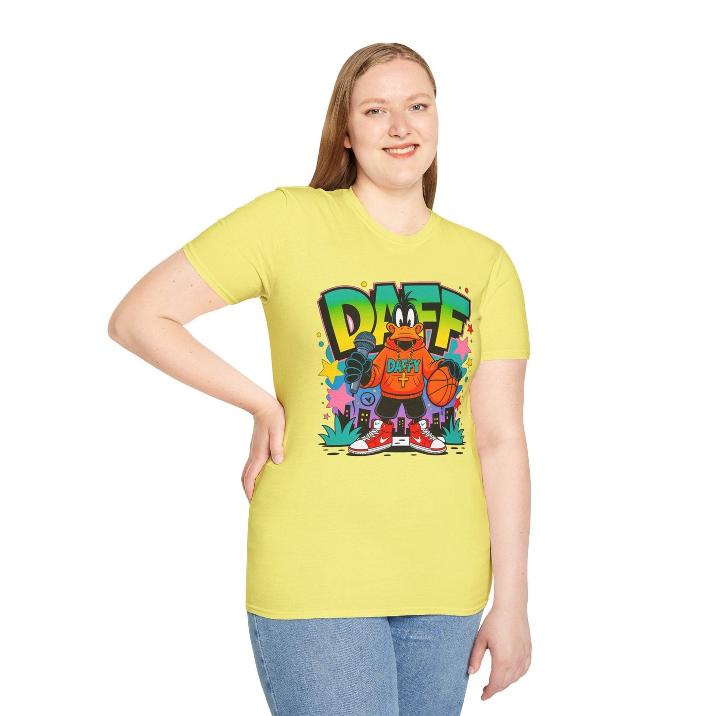 Unisex Cartoon T Shirt With Animation Design Funny Animals Tee Gildan Softstyle 64000