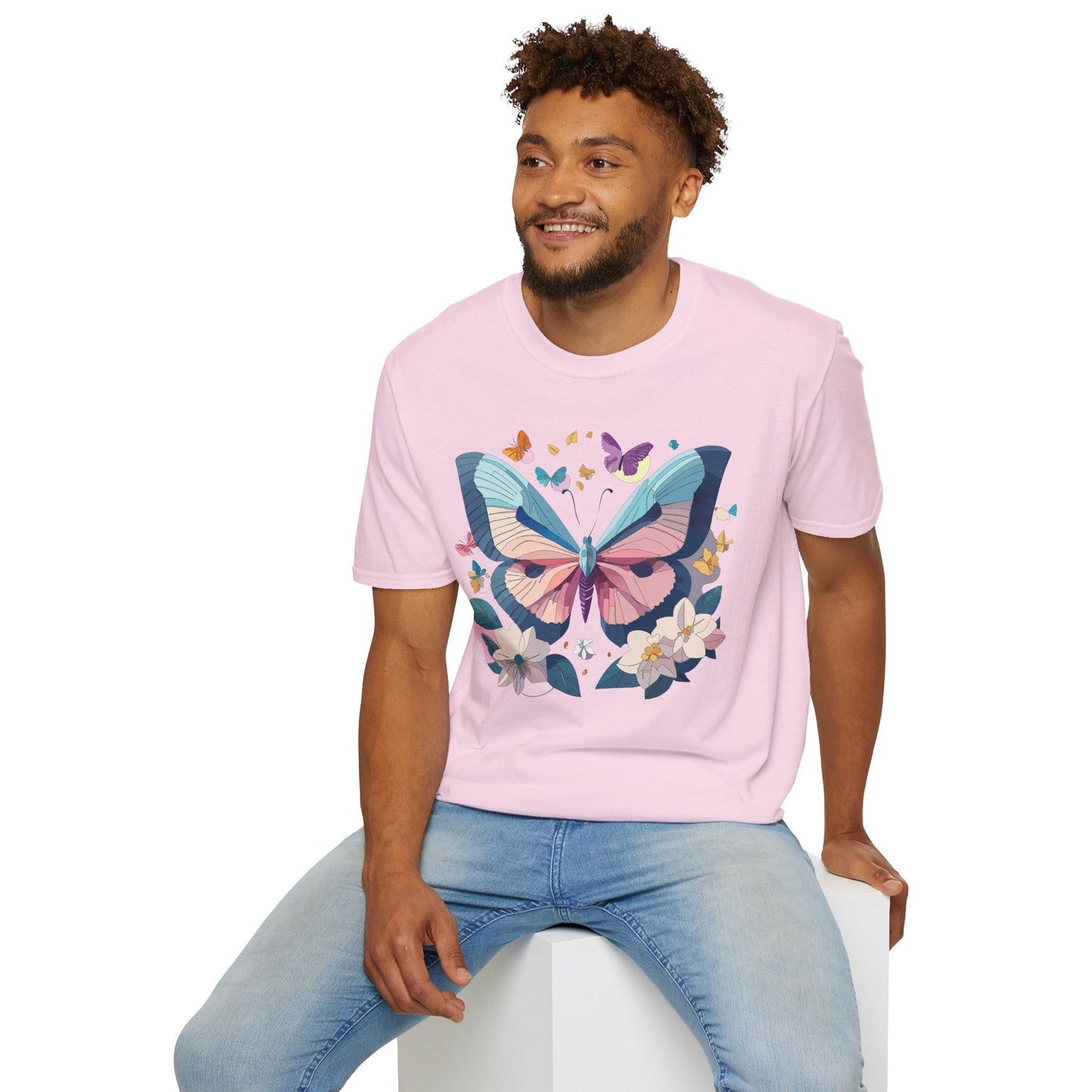 Butterfly Shirt Unisex T Shirt Softstyle Gildan 64000 Ring Spun Cotton Monarch Design