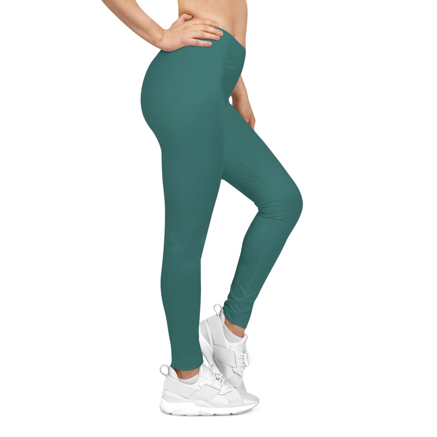 Pine Teal Color Women's Poly-Span Casual Leggings XS-2XL